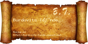 Burdovits Tünde névjegykártya